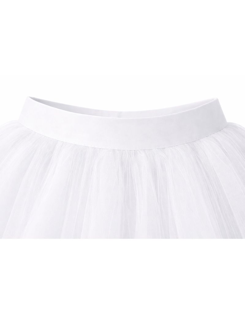 Sera Balletcore Tulle Volume Midi Skirt White