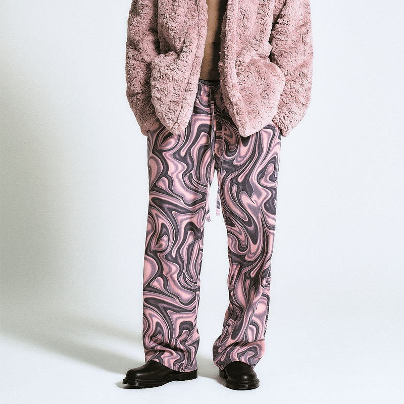 MARBLING RELAX FIT PANTS PINK