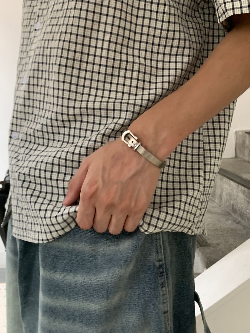 Belt bangle bracelet (Silver)