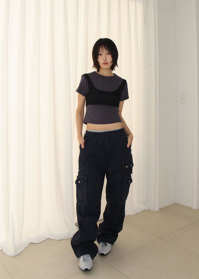 (UNISEX) FIELD BUTTON CARGO PANTS (3color)