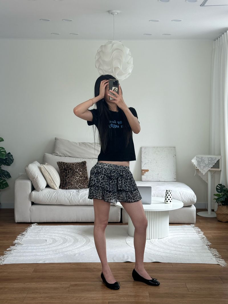 leo frill chiffon skirt