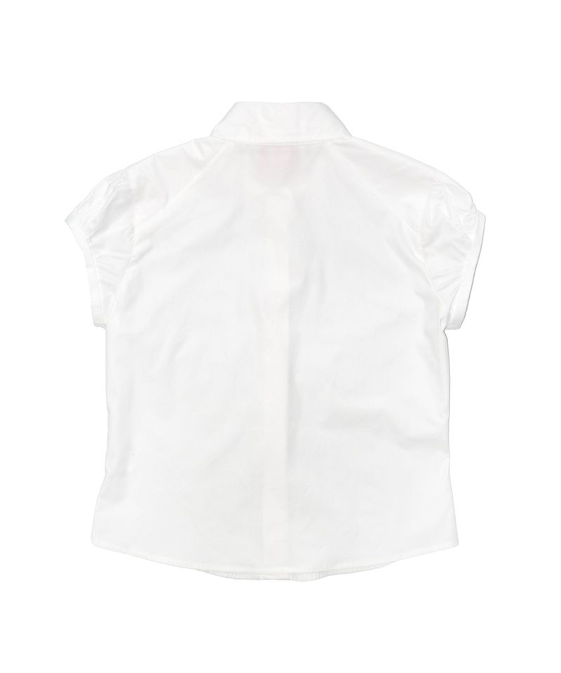Puff Cap Sleeve Round Collar Shirt Ivory