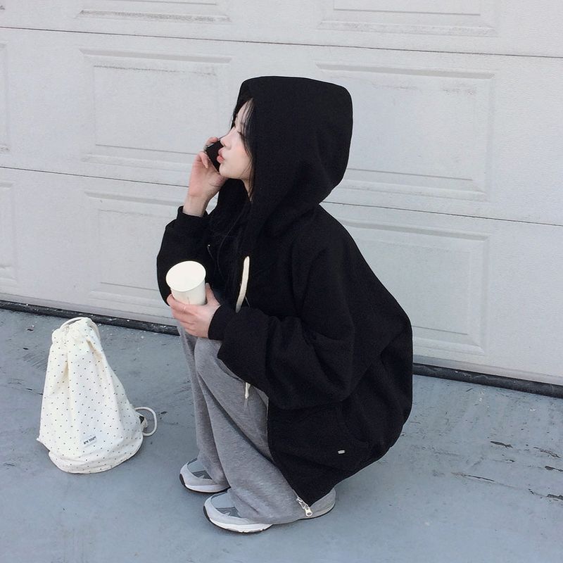 [Bellied made] Movening Color Blocking Two-Way Hooded Zip-up