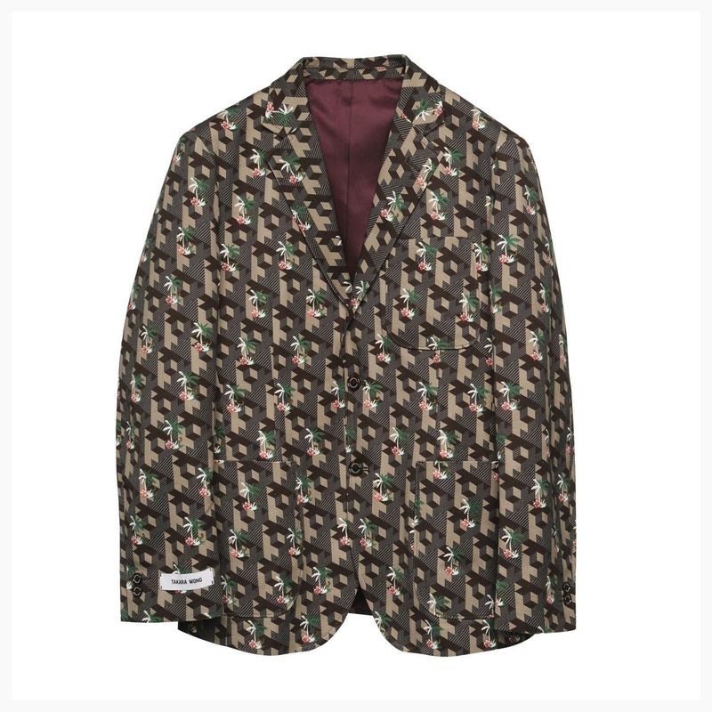 MONOGRAM PRINTED BLAZER JACKET