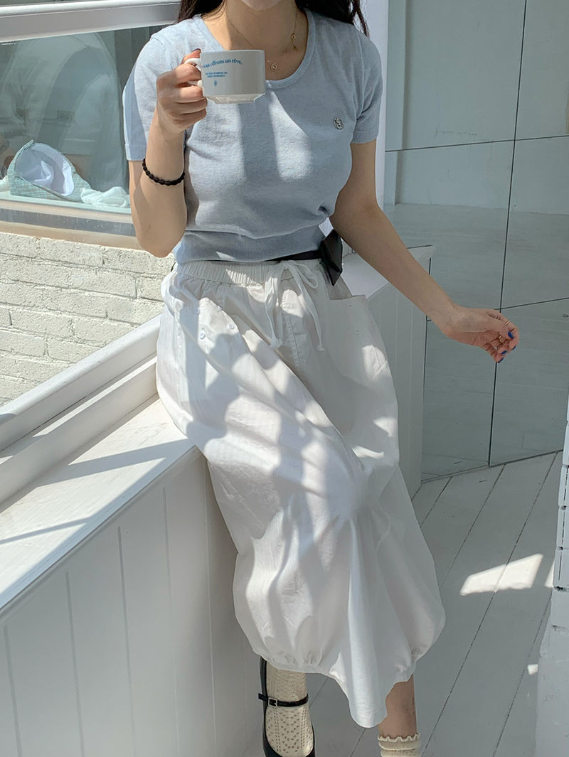 pumpkin balloon pocket long skirt