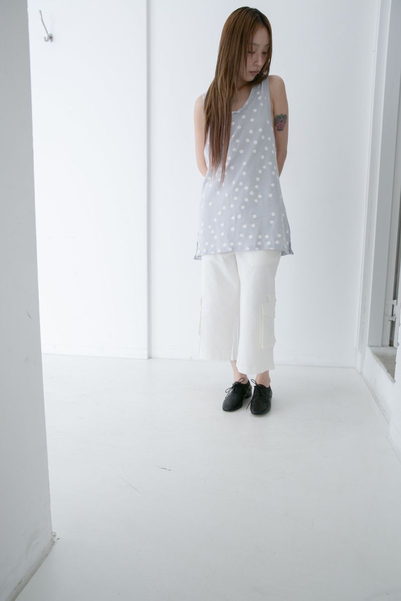 dot back knot sleeveless top(2colors)