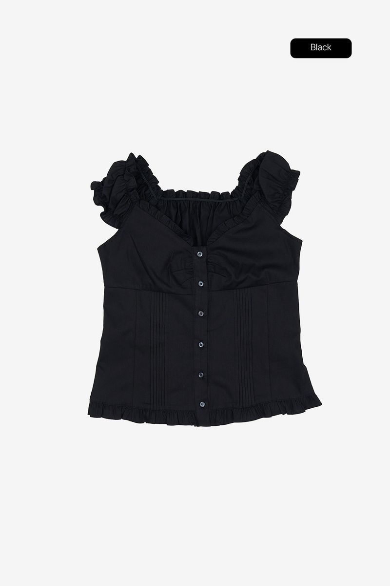 Maria frill puff blouse
