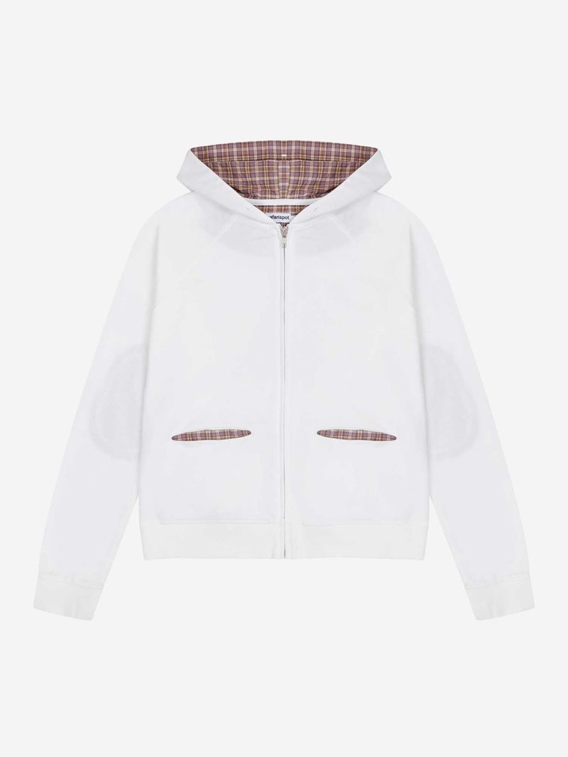 safarispot(サファリスポット)の「 1/2 POCKET PATCHWORK HOODIE ZIP UP (WHITE)(Others)」