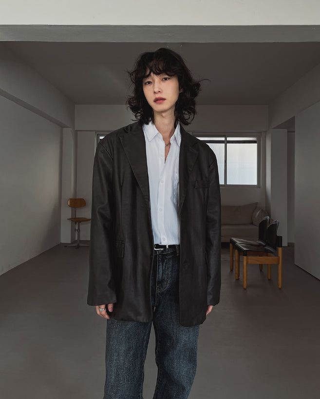 Kates leather over blazer