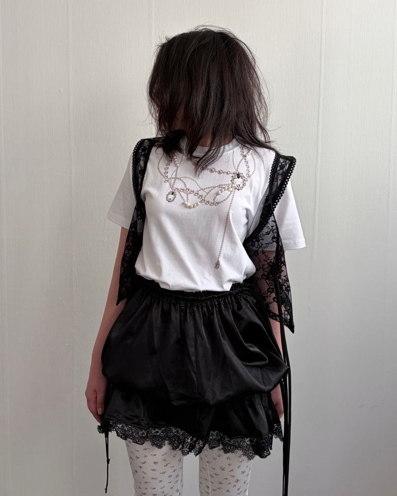 fungus（ファンガス）の「パール ネックレス Tシャツ（トップス）」