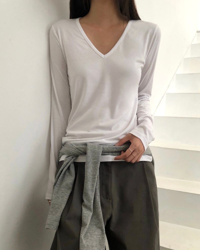 [ORIGINAL] Nimo Deep V-neck long-sleeve T-shirt