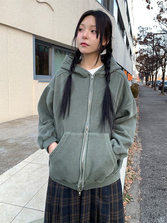 PIGMENT HOOD ZIP-UP (3C)