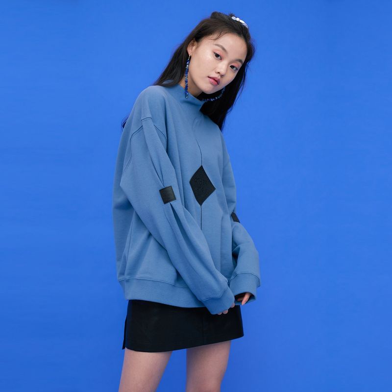 Square point Sweatshirts [Dusty-blue]