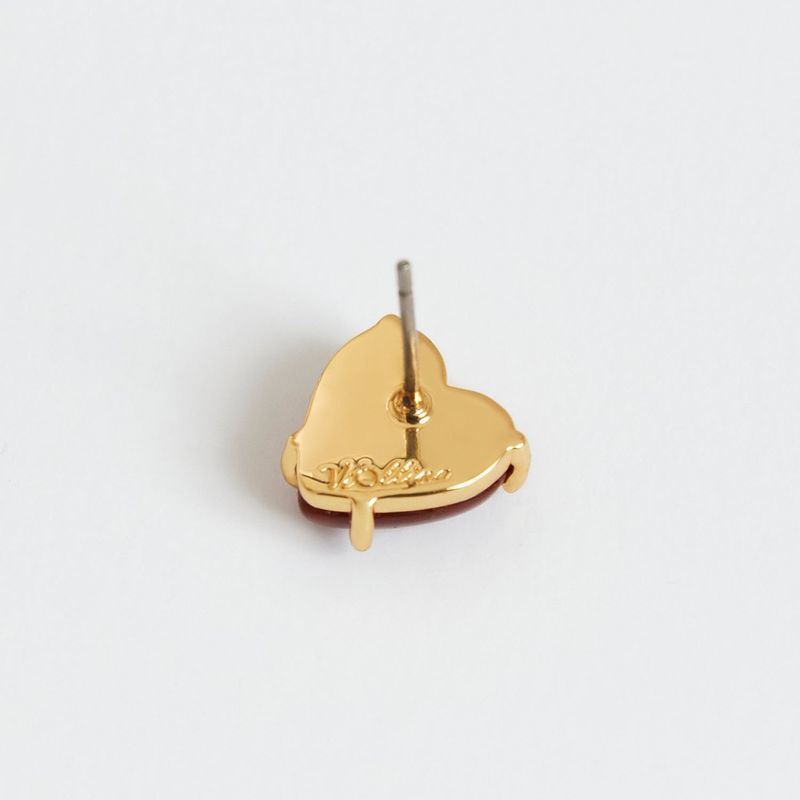 Petite Heart Earrings_Red