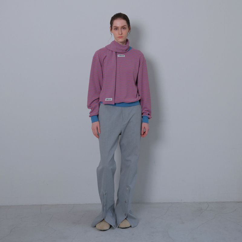 Pink/Sky Blue Stripe Fleece MTM