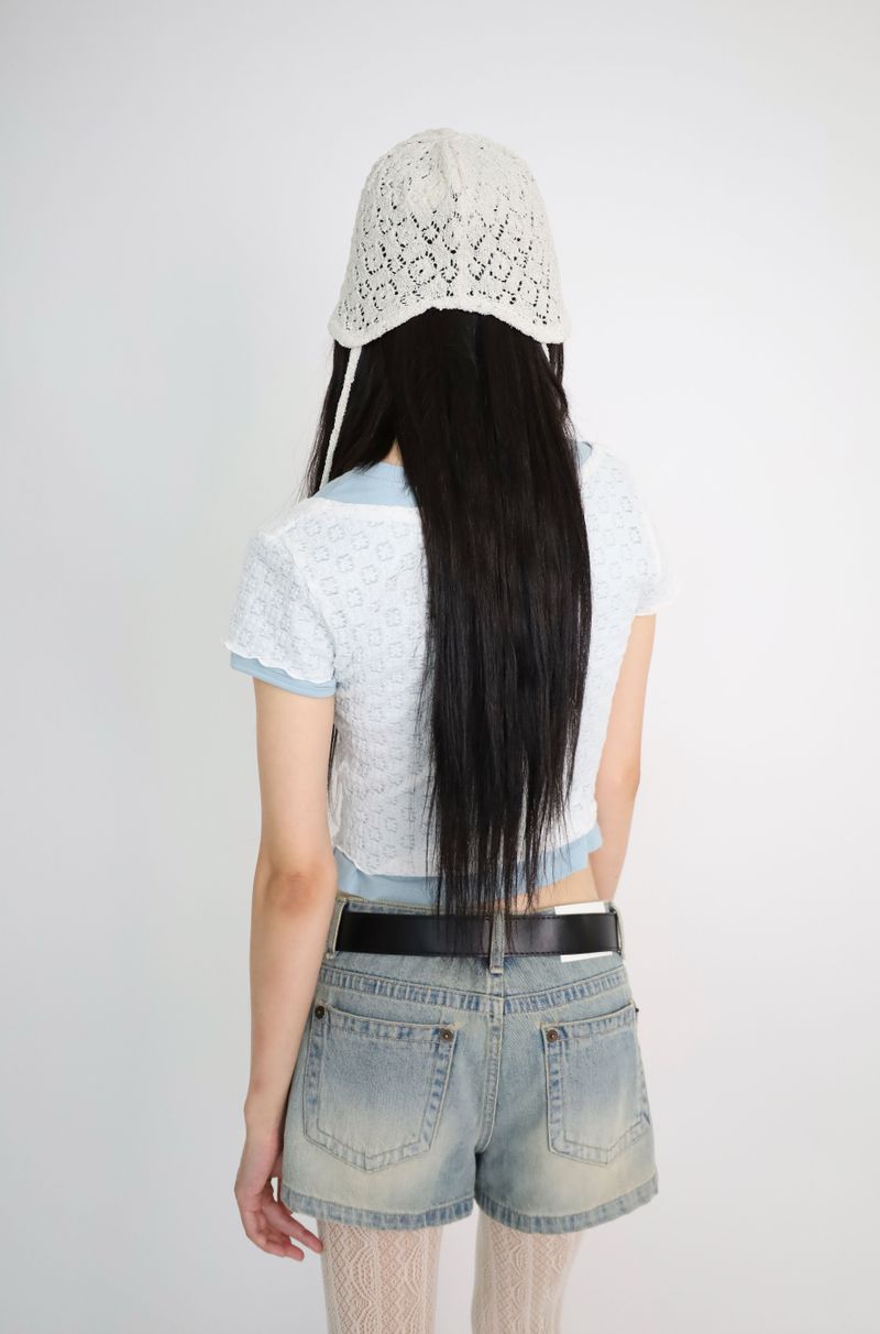 Basic Washed Short Denim Shorts