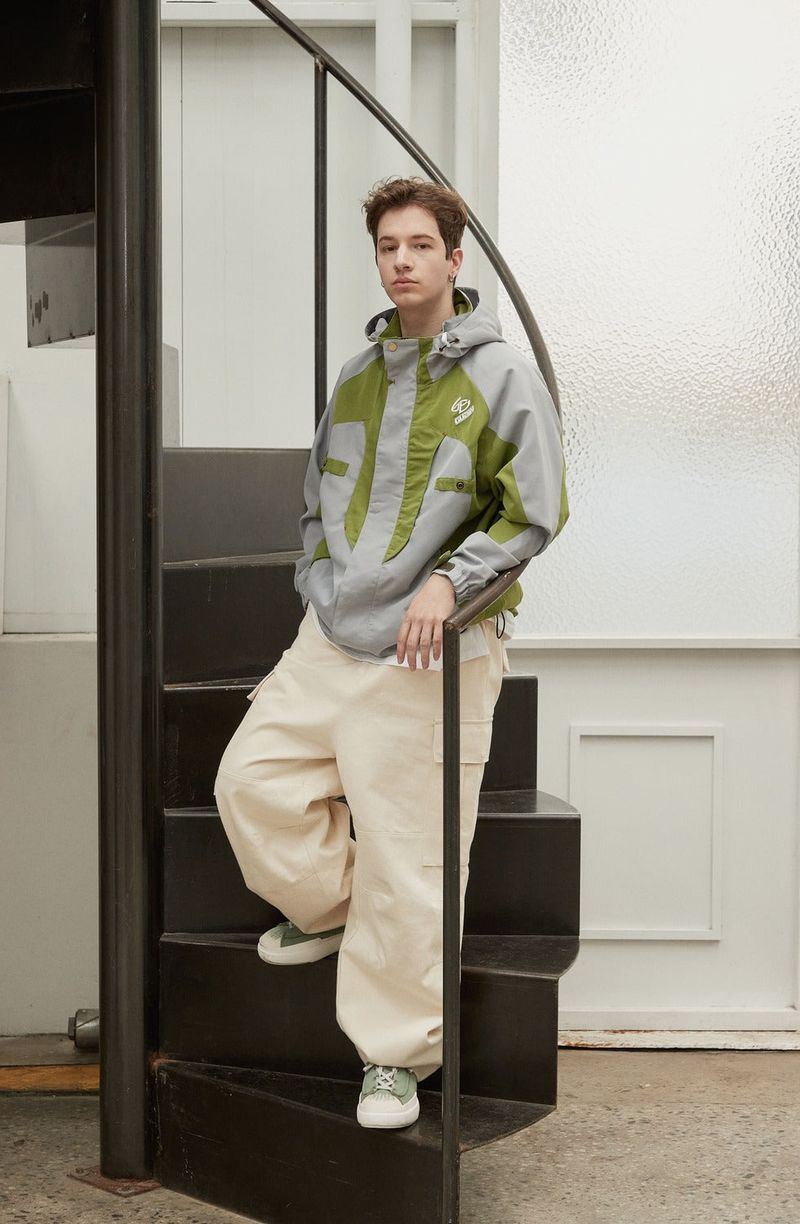 Oversize Color toning Windbreaker - OLIVE