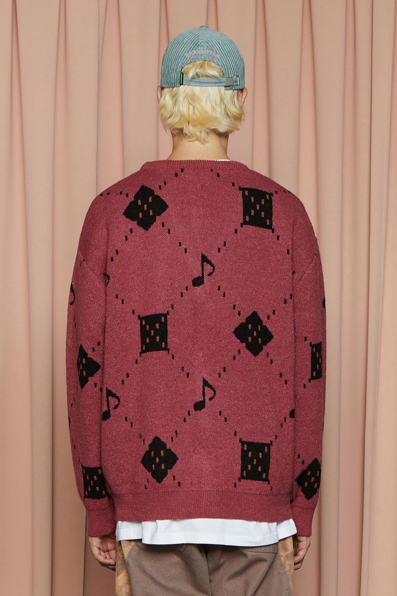 MUSIC ARGYLE CARDIGAN / PINK