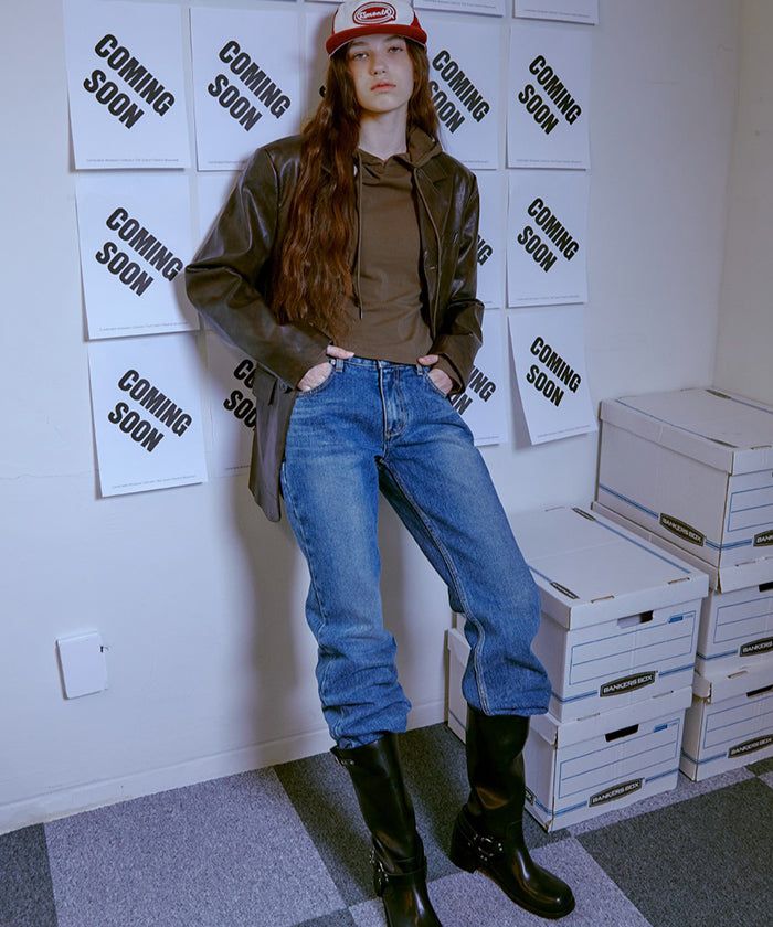 Washing Boots Cut Denim Pants (BLUE)