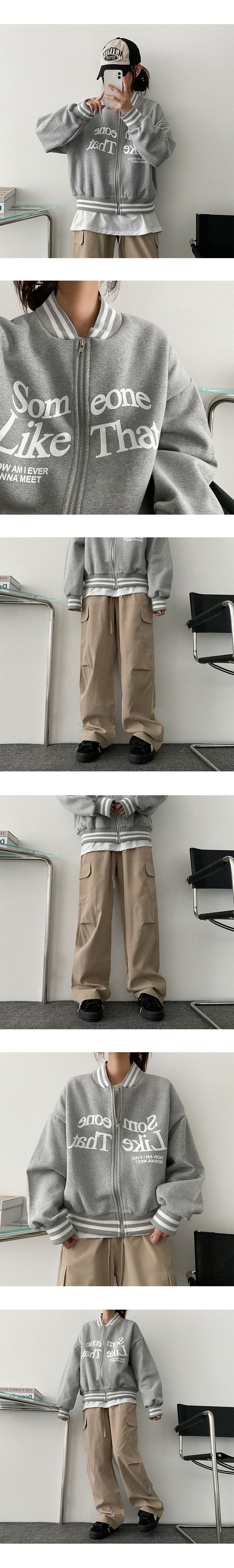 [fleece] Thumb Like Water Lettering Color Jumper