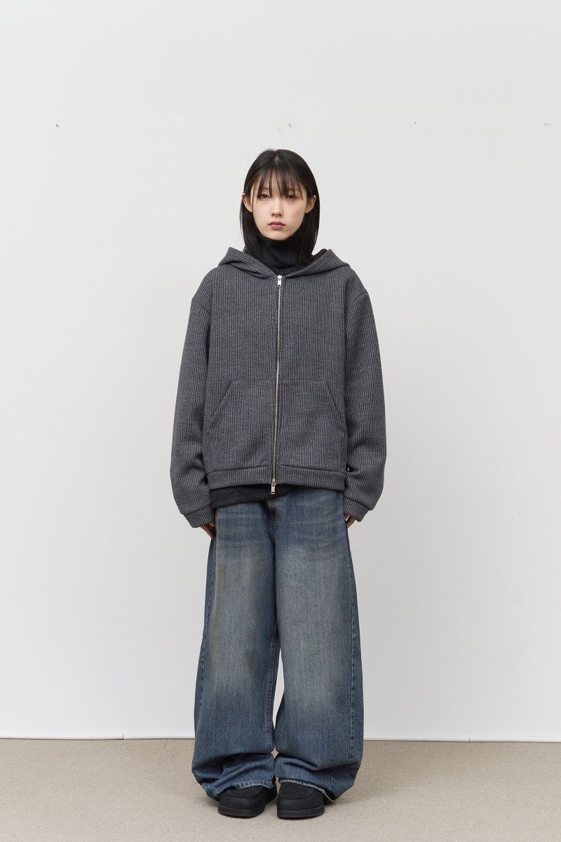 Wet Knitted Zip Hoodie