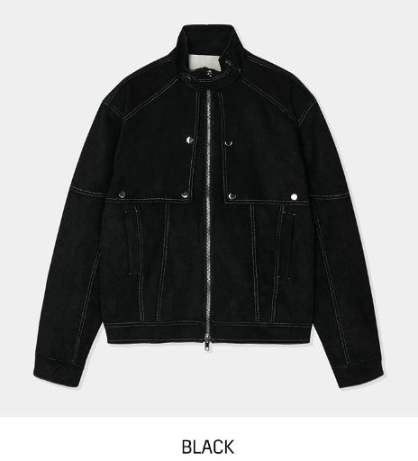 Ati two way stitch suede jacket