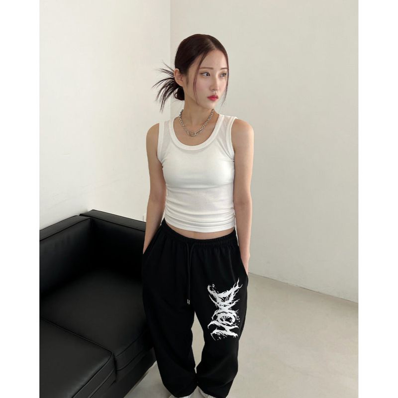 STREET LOGO LONG WIDE PANTS 2COLOR