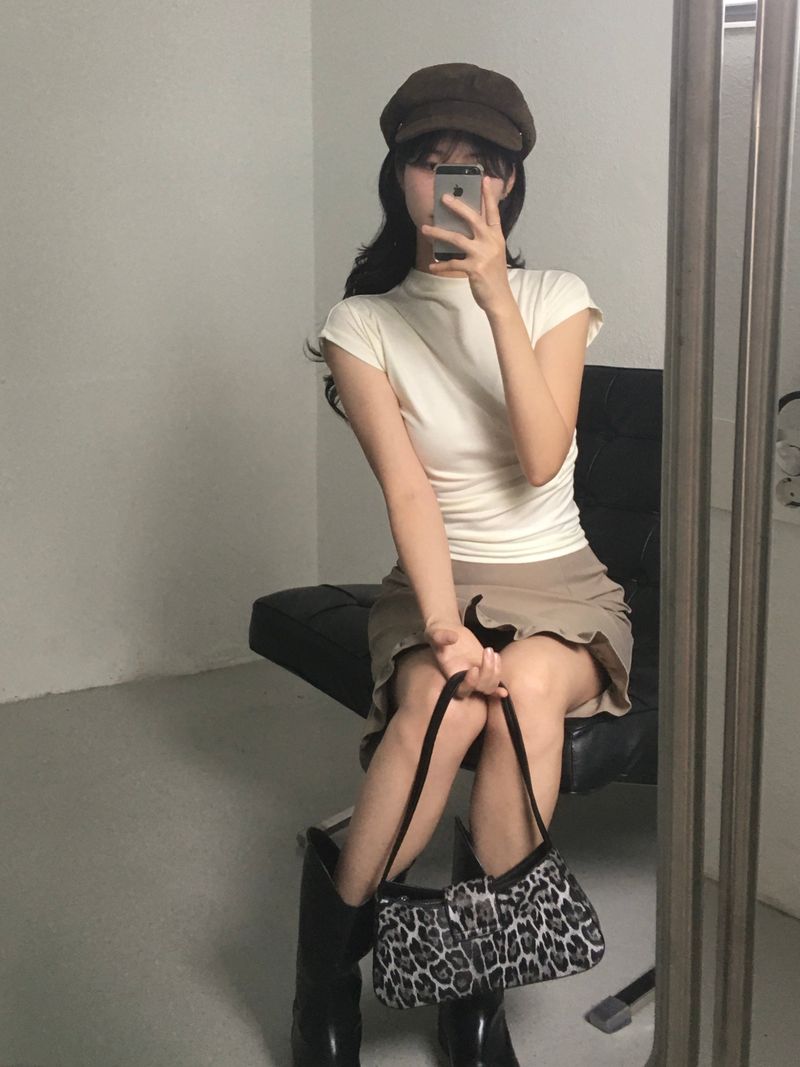 moroi(モロイ)の「Half Neck Pintuck Short Sleeve T(Tops)」