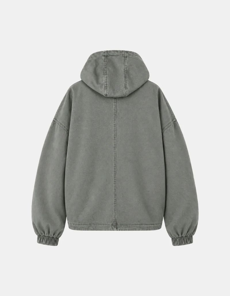 Pigment Washed Two-Way Hood Jacket