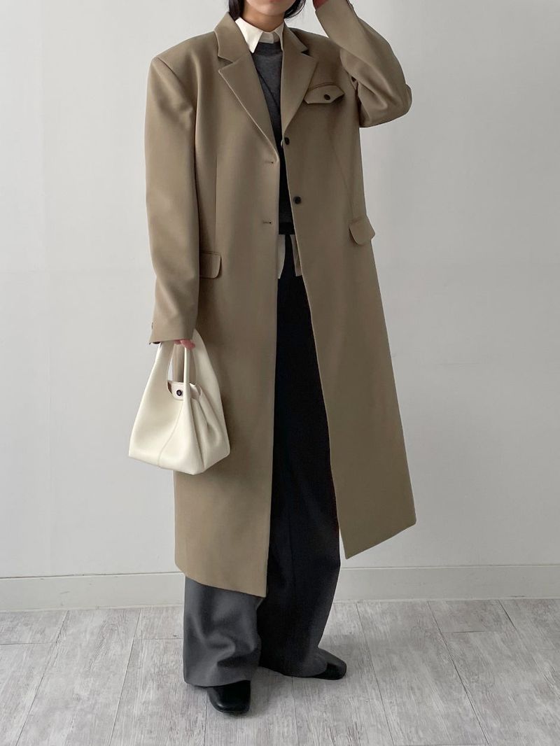 [SS] Flannel Pocket Overfit Long Coat