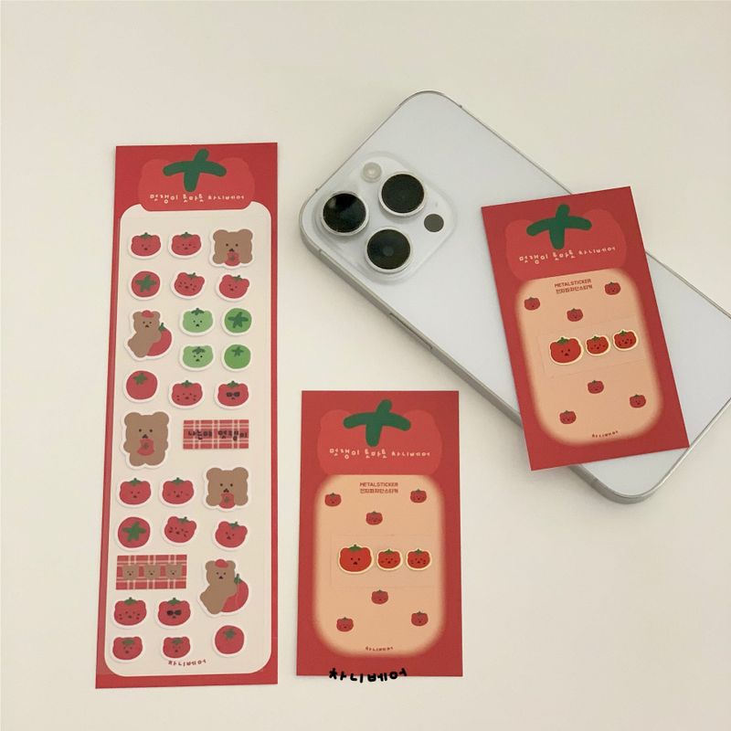 Chanibearの「トマト Chanibear セット (metal Sticker + Seal Sticker)（雑貨/ステーショナリー）」