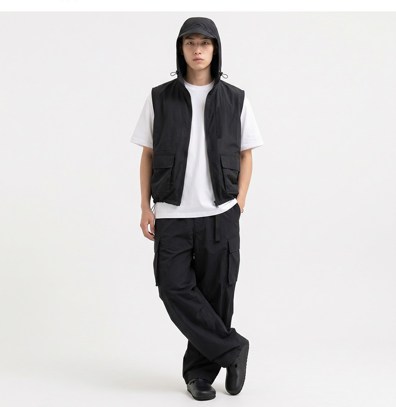 Cool Care Nylon Windbreaker Vest Black