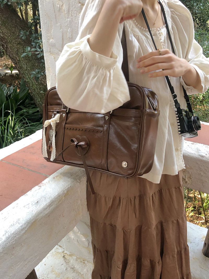 クラシックリボンスクールバッグ_vintage brown