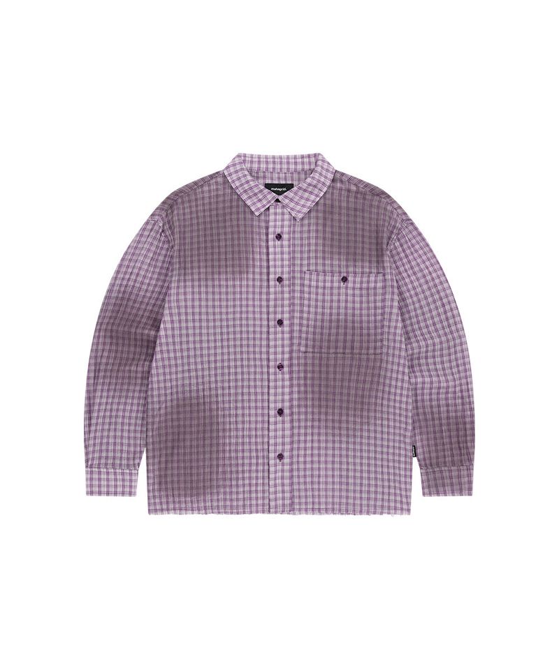 mahagrid(マハグリッド)の「SPRAY DYEING CHECK CROP SHIRT(Tops)」