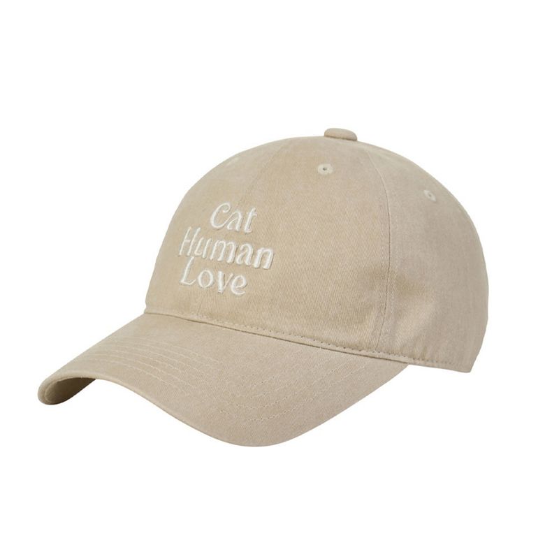 Human & Cat(ヒューマン&キャット)の「CAT HUMAN LOVE PIGMENT BALL CAP_BEIGE(Hats)」