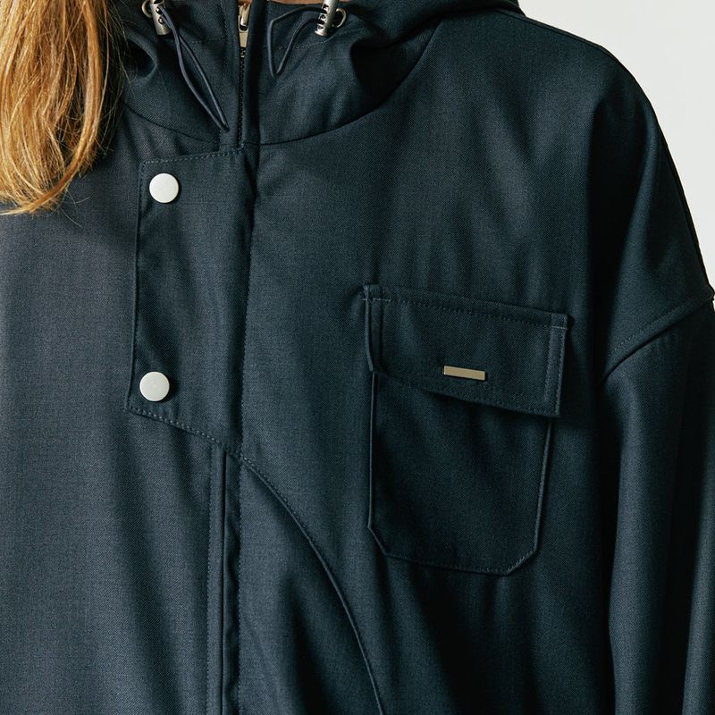 FRONT ARCH COVER HOODIE BLOUSON GREY