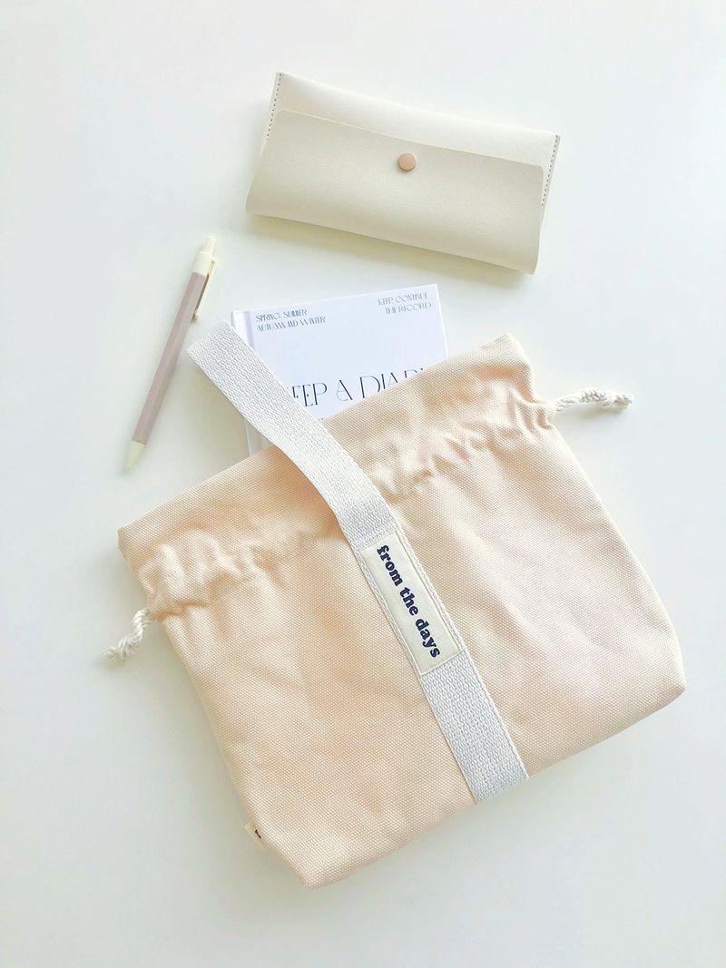【MADE】Canvas Pouch Bag - Peach
