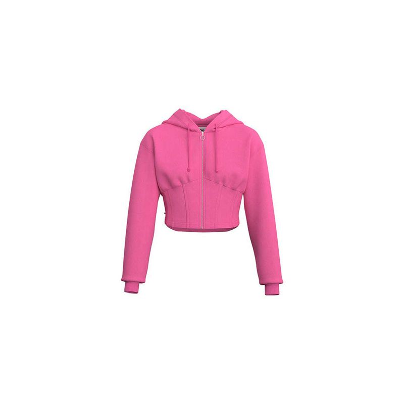 TUOMIO（トゥオミオ）の「コルセットシームフルジップフーディー / Corset Seam Full-Zip Hoodie [Pink]（Tops）」