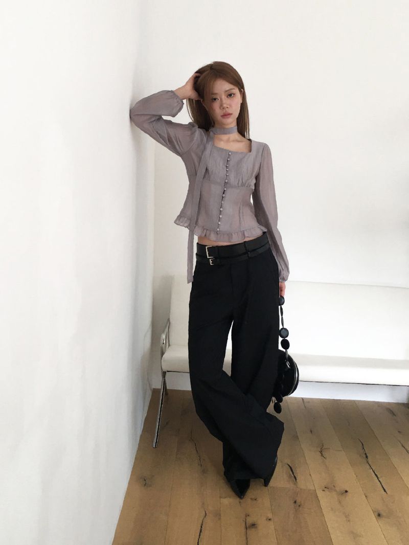 First love tie blouse
