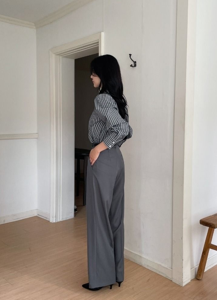 Botel Two Pintuck Wide Slacks