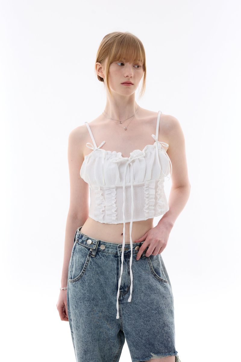 GAGA RIBBON BUSTIER / WHITE