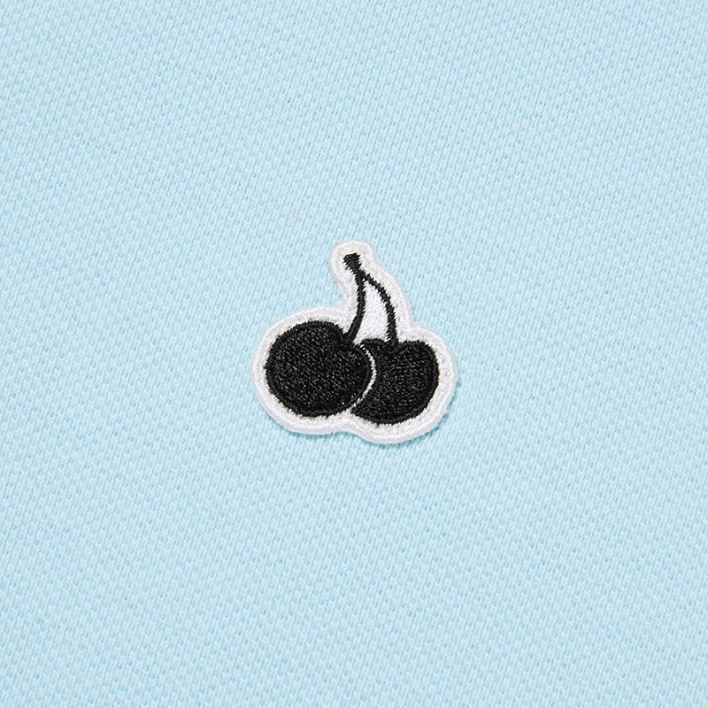 MONO CHERRY CROP PIQUE [LIGHT SKY]