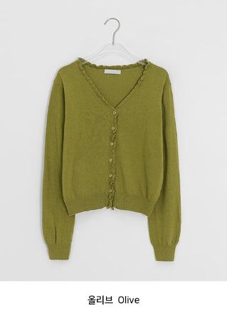 Rico Frill V-Neck Knit Cardigan