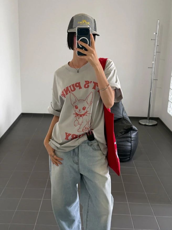 PUNK CAT OVERFIT TEE
