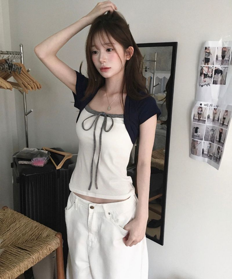 [ blue daily ] kiko deep slim layer top