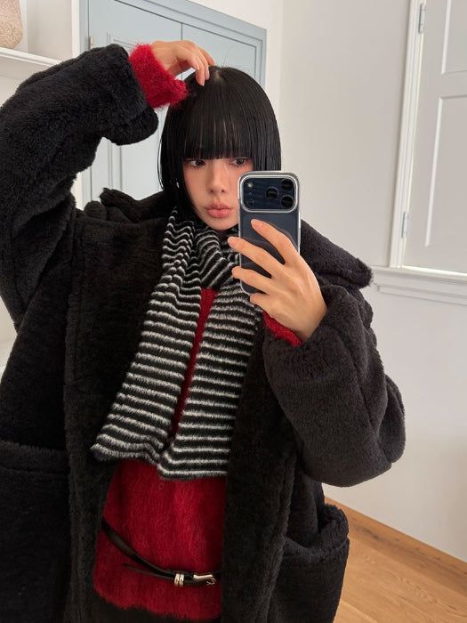 (WOOL) BLUSH V-NECK KNIT