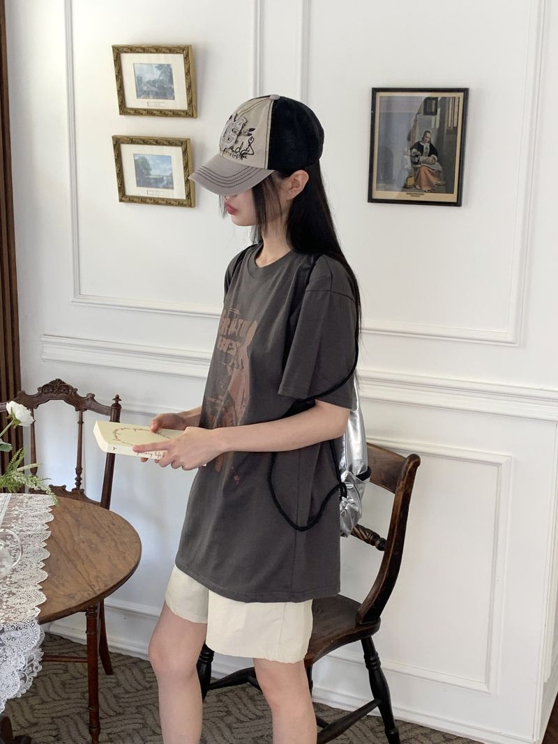 Bontu Summer Printed Overfit Short Sleeve T-Shirt