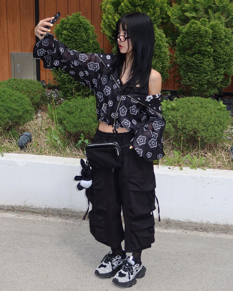 Summer Flower See-Through Windbreaker Windbreaker