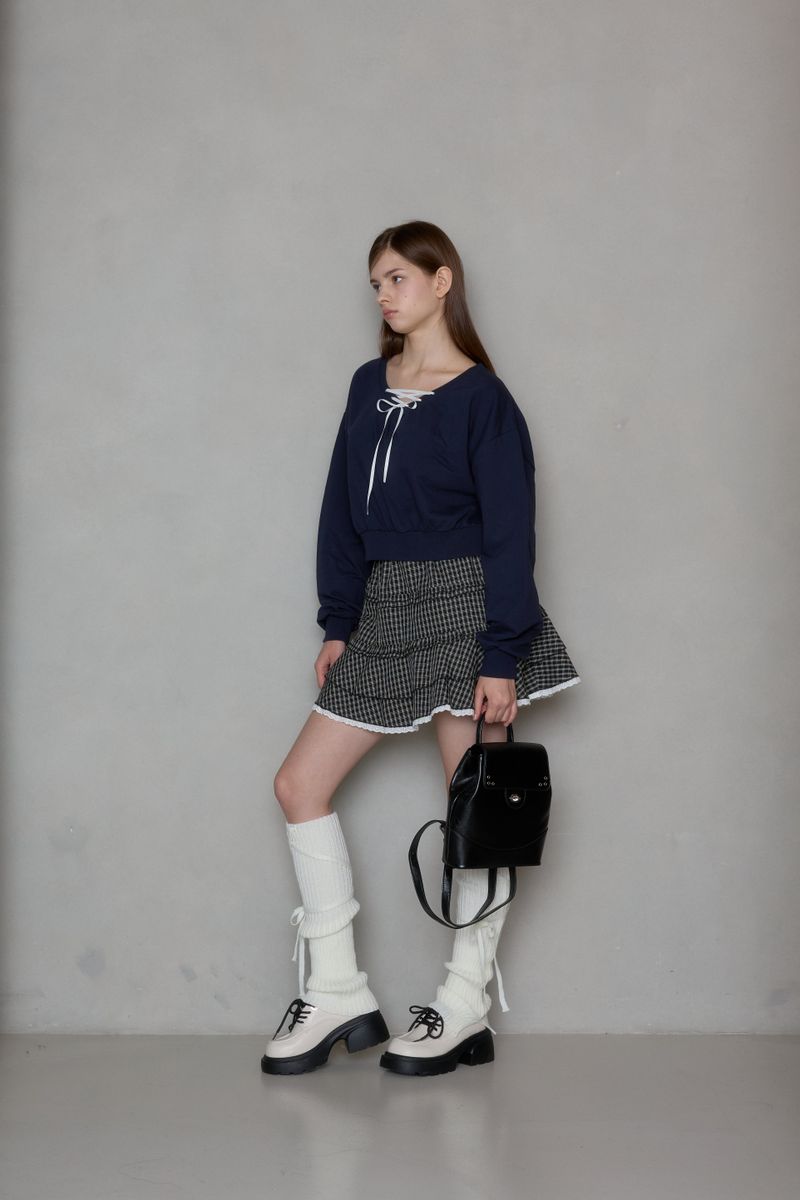 DARING LACE CHECK SKIRT