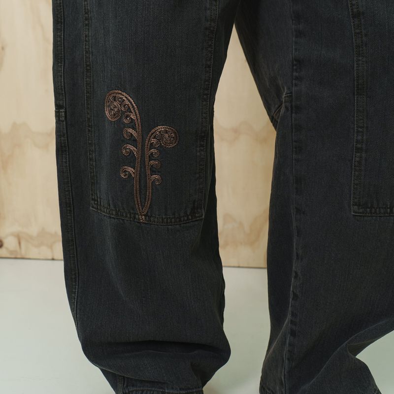 Ptery double knee pants / Black